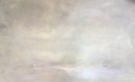 contemporary abstract white painting in oil